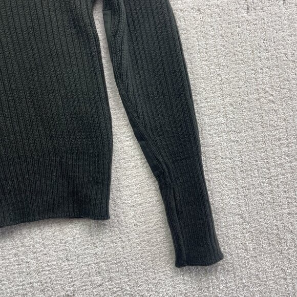 VTG 1983 Standard Knitting LTD Military Sweater Green Wool Pullover Patches Read - Picture 4 of 11